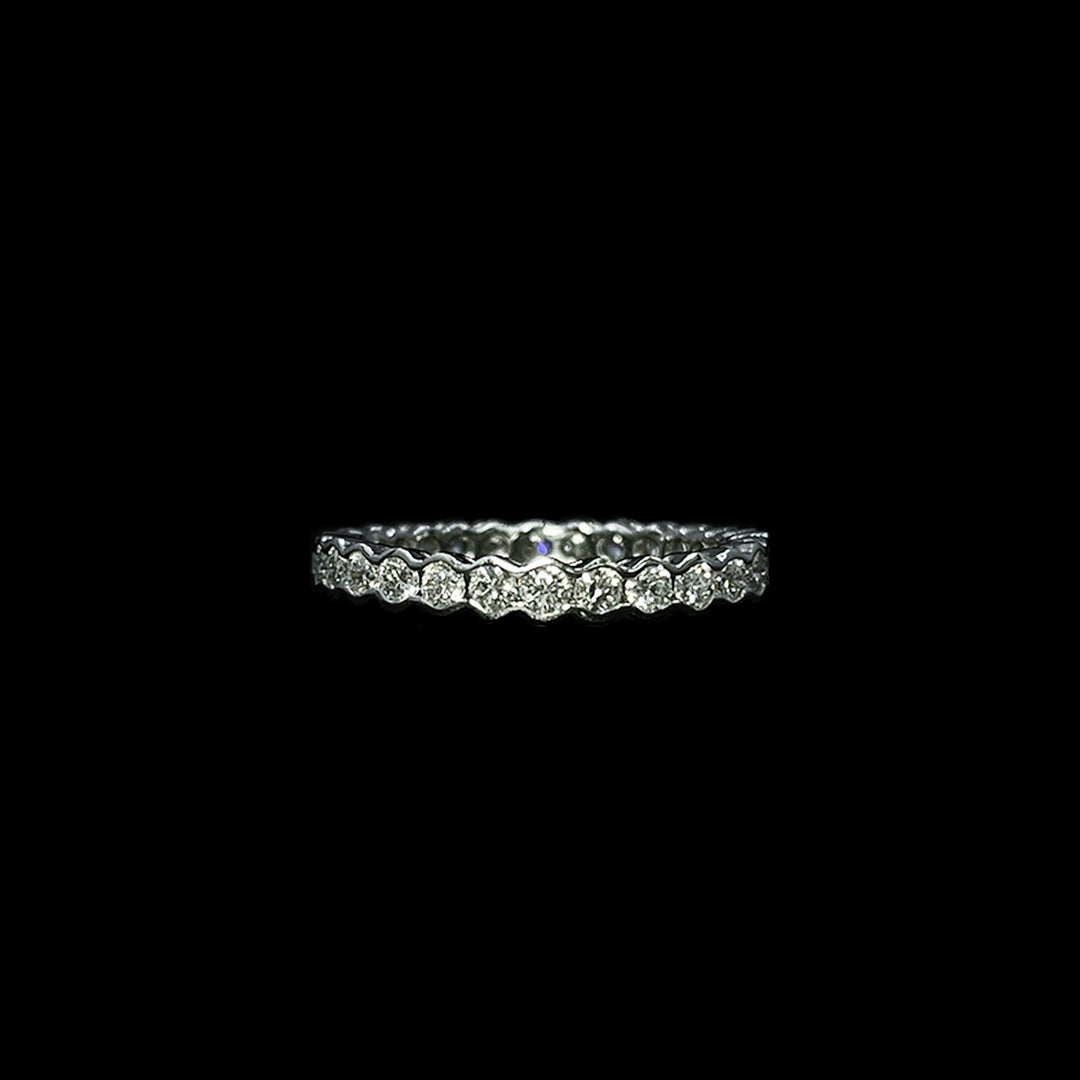 Diamond full eternity band | Semi-rubover set | Platinum