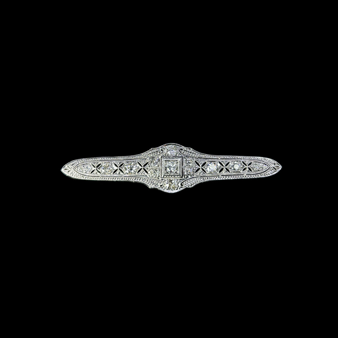 Diamond Brooch | Art Deco | 18ct White Gold