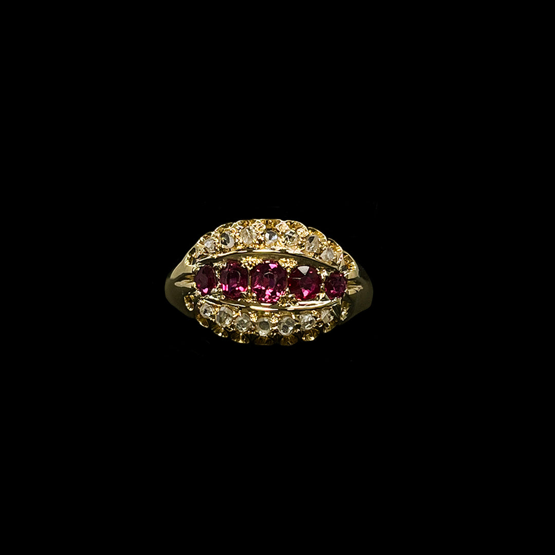 Ruby and Diamond ring | 18ct Yellow Gold