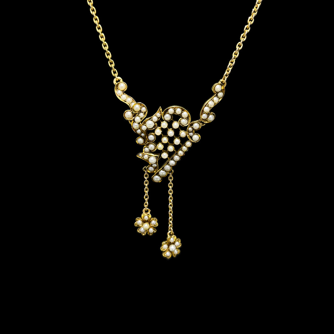 Pearl necklace | 15ct Yellow Gold