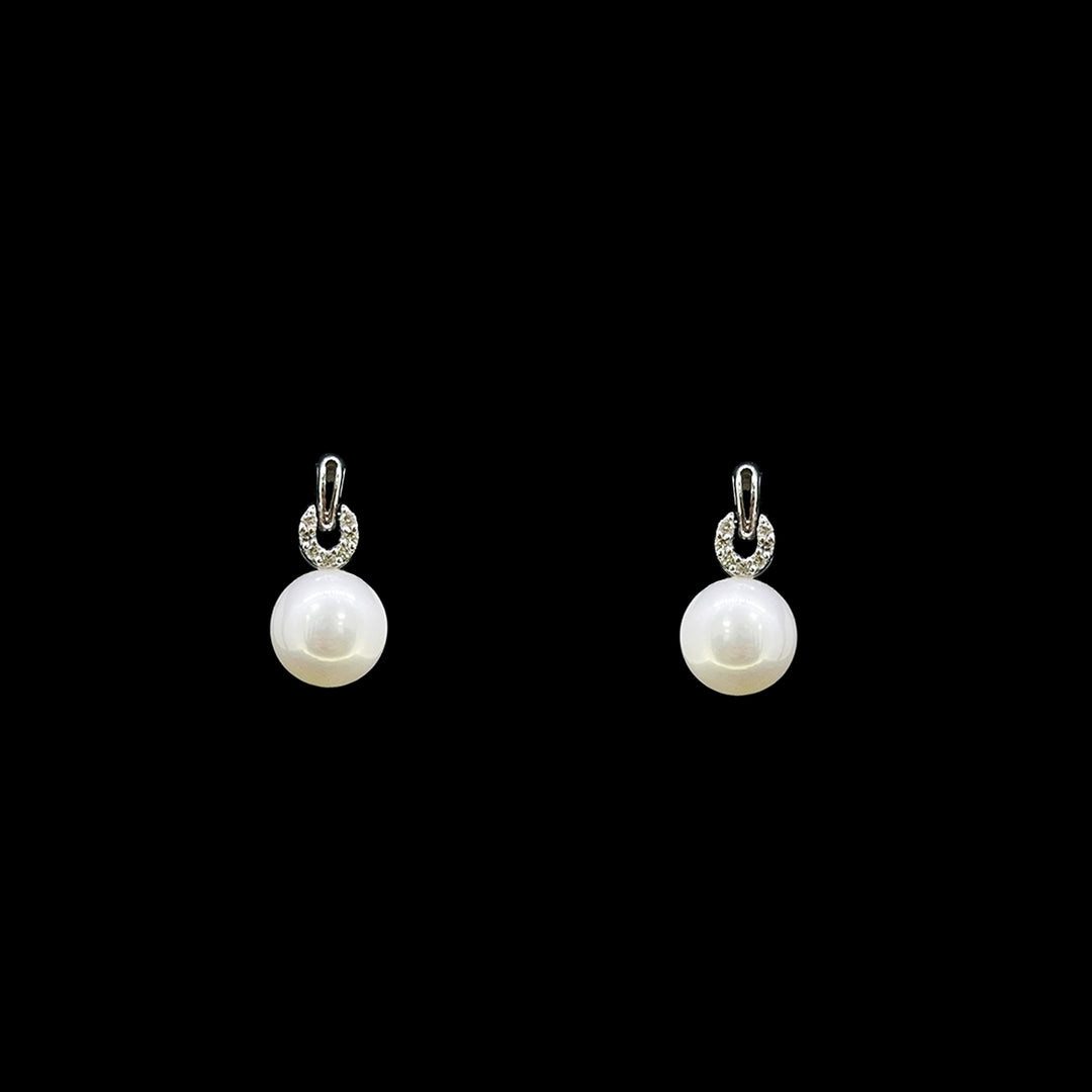 Pearl and Diamond earrings | 9ct White Gold