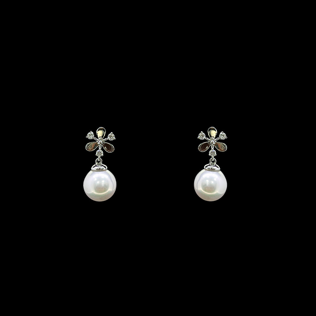 Pearl and Diamond earrings | 18ct White Gold