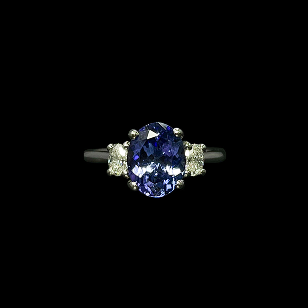 Tanzanite and Diamond ring | Trilogy | Platinum