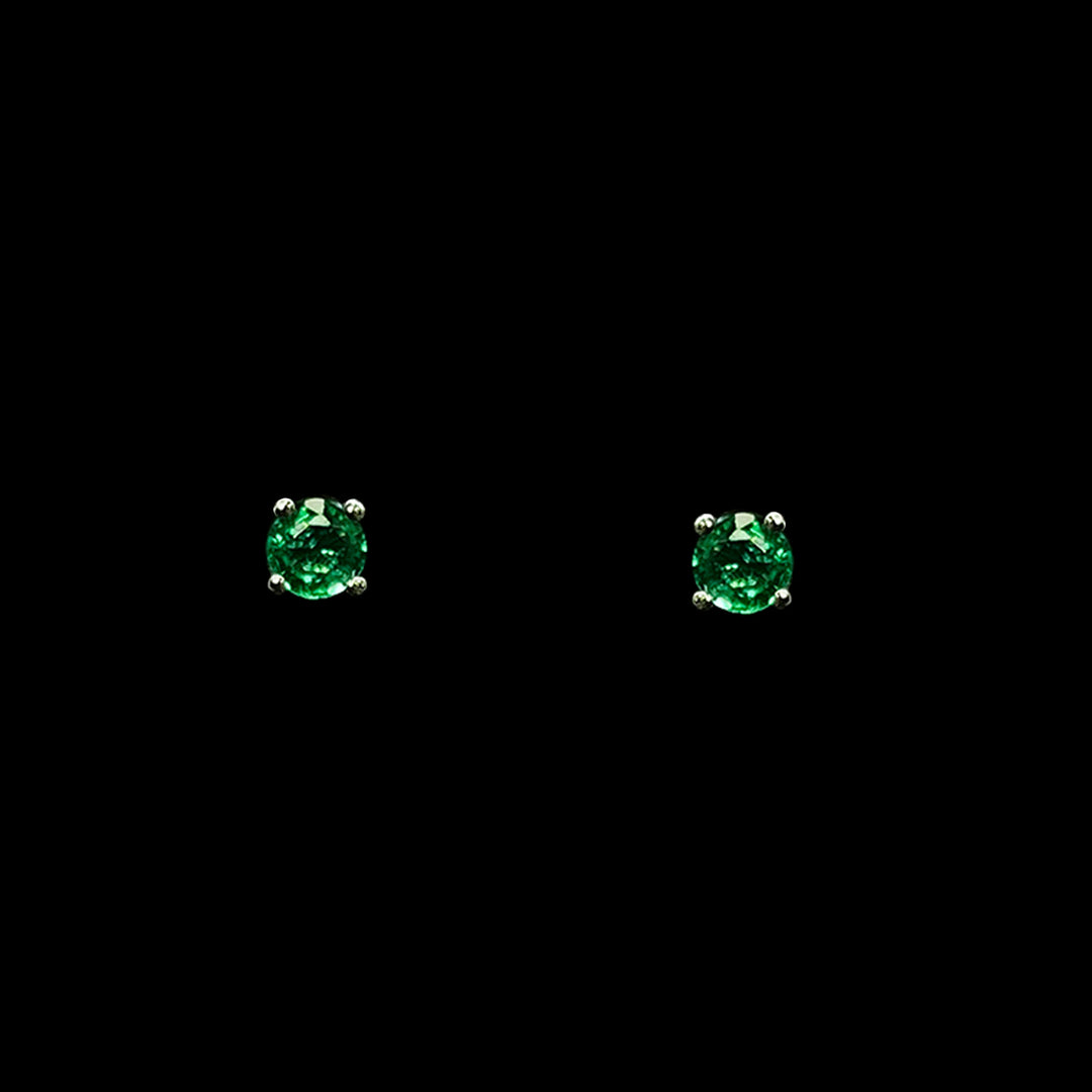 Emerald stud earrings | Platinum