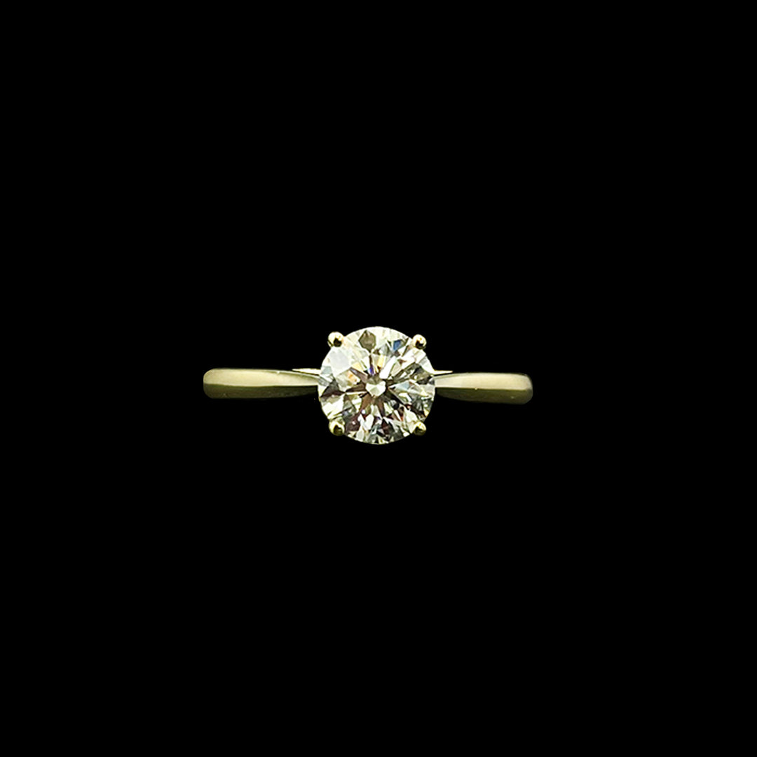 Diamond solitaire ring | Round brilliant | 18ct yellow gold