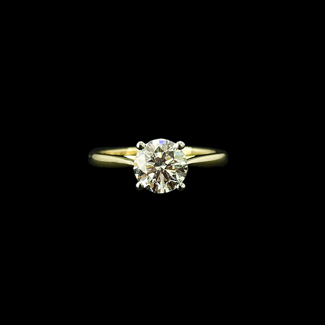 Diamond solitaire ring | Round brilliant | 18ct yellow gold