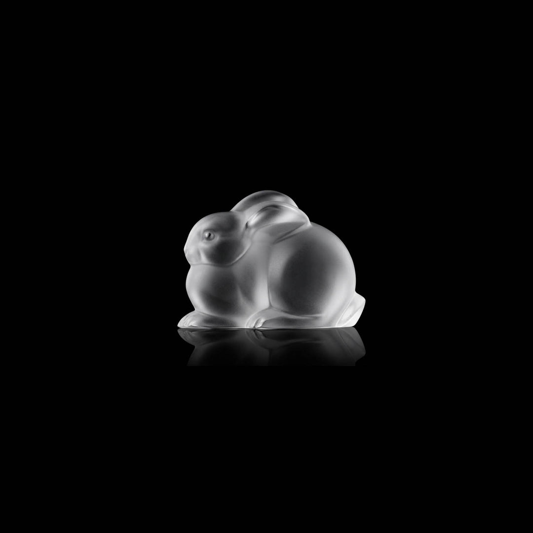 Resting rabbit sculpture | Clear crystal | Lalique