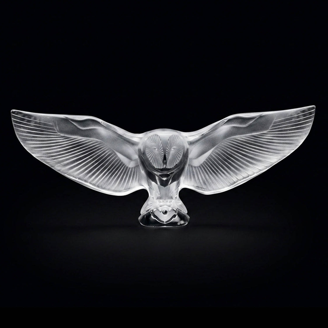 Barn owl sculpture | Clear crystal | Lalique