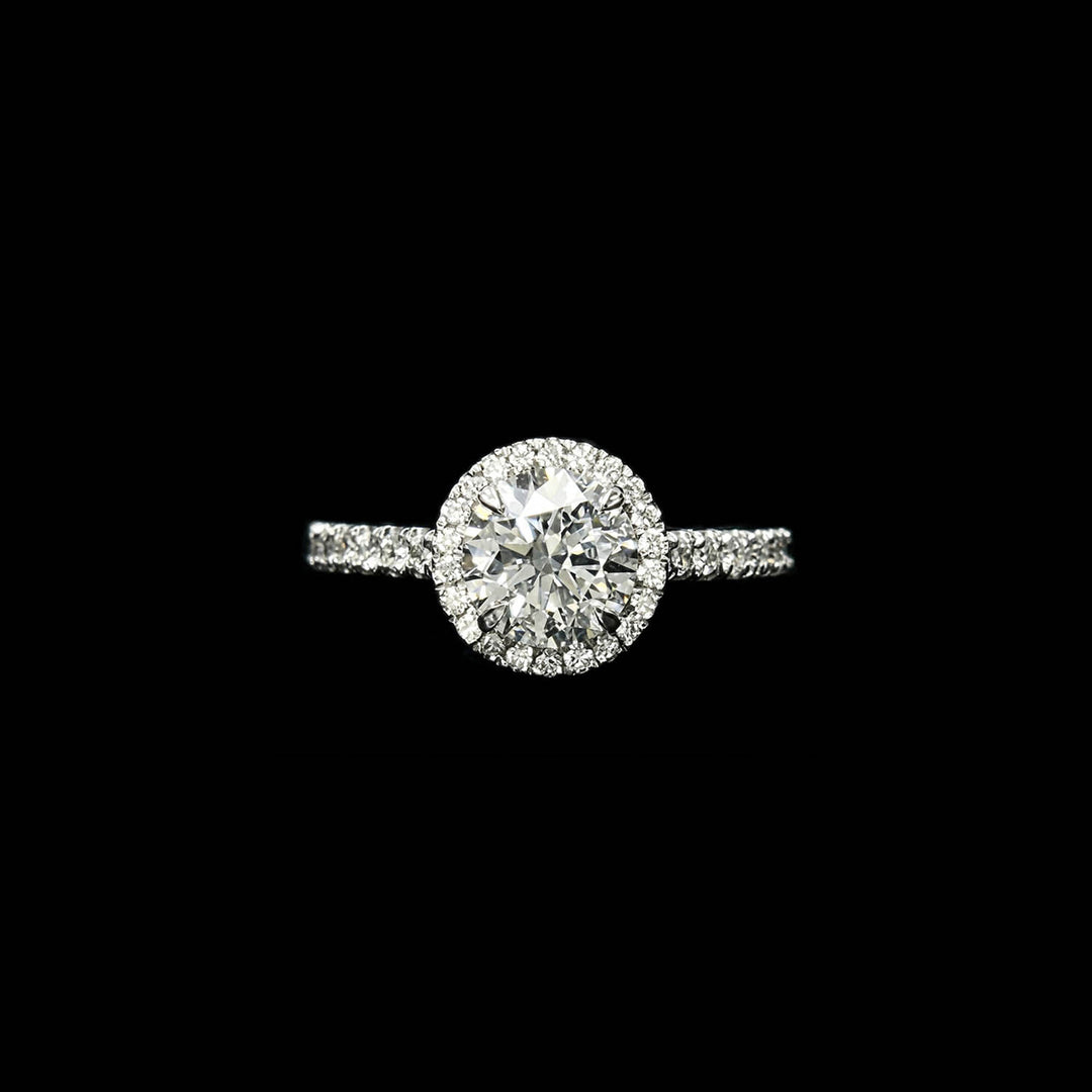 Diamond halo cluster | Round brilliant | Platinum