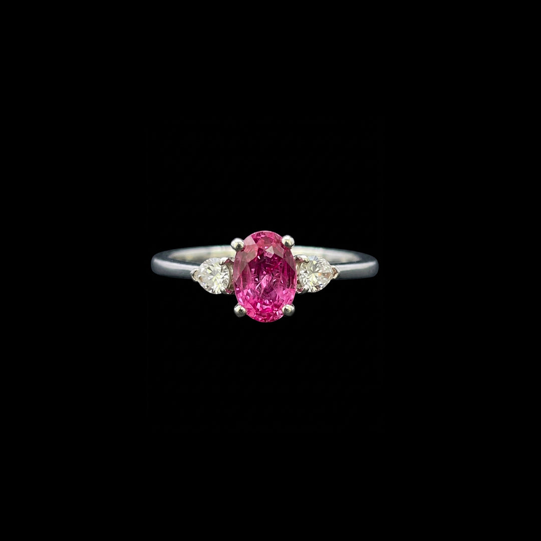 Pink sapphire and diamond ring | Trilogy | Platinum