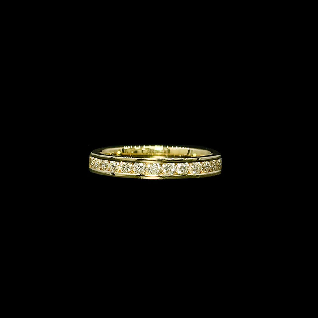 Diamond half eternity ring | Channel set | 18ct Yellow Gold