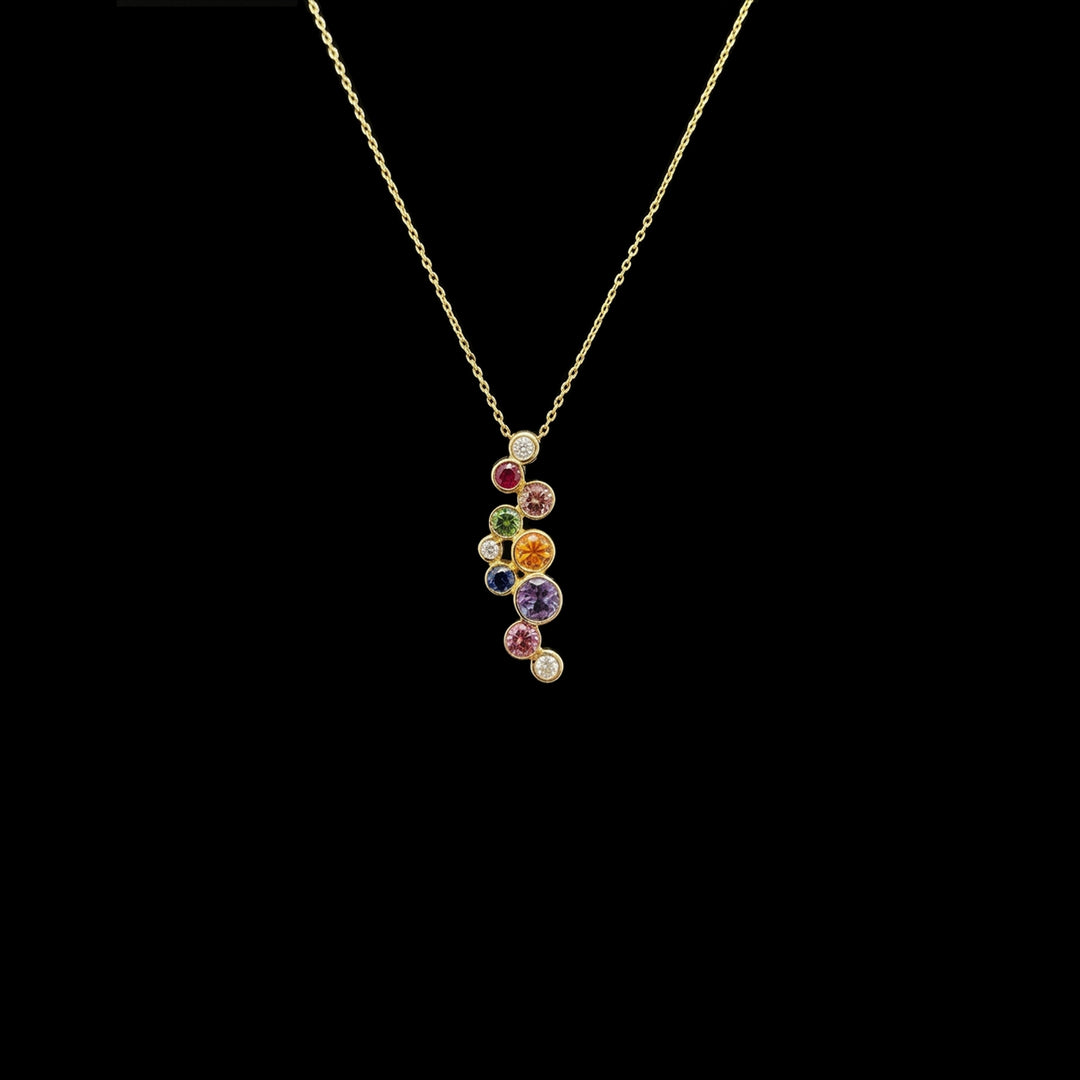 Multi stone pendant | Lifestyle | 18ct yellow gold