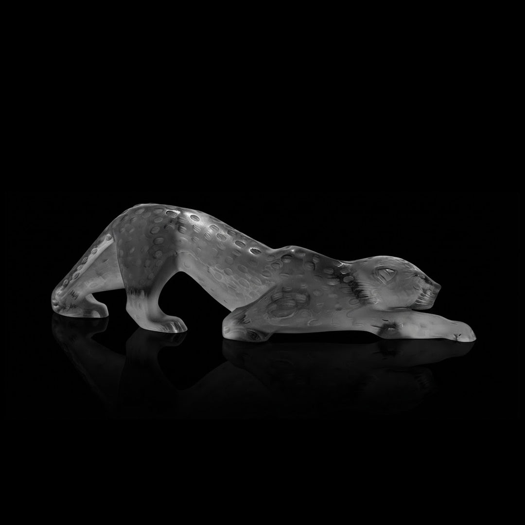 Zeila panther large sculpture | Grey crystal | Lalique