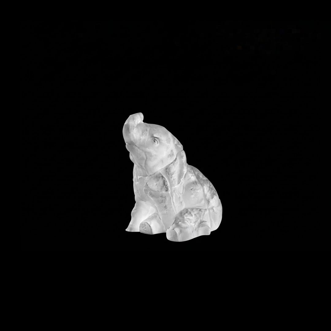Baby elephant sculpture | Clear crystal | Lalique