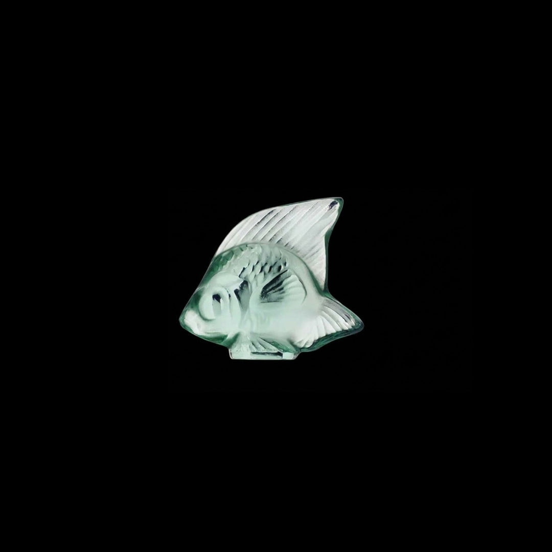 Fish sculpture | Mint green crystal | Lalique