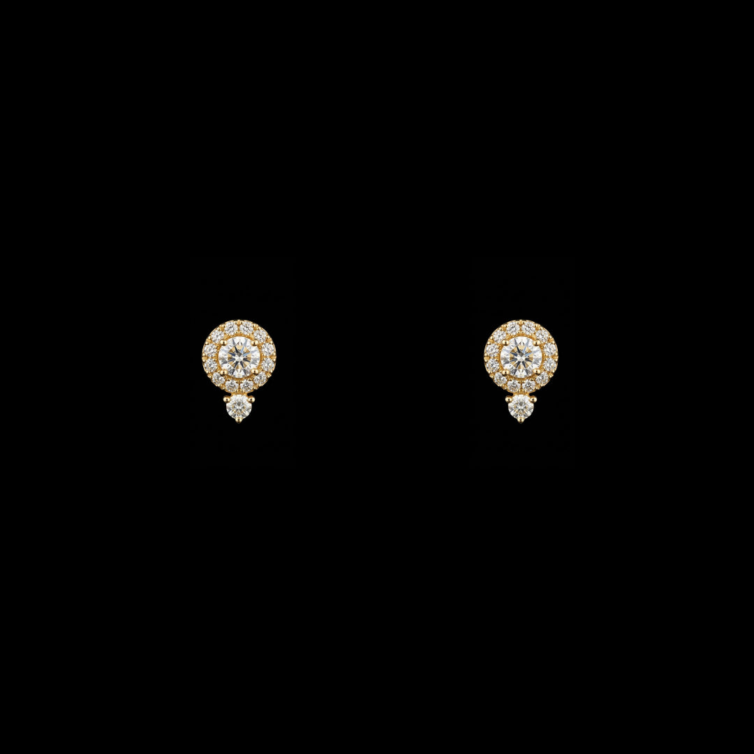 Diamond cluster earrings | 18ct yellow gold